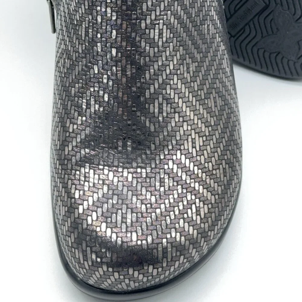 Alegria Leather Ankle Boots Meri Faux Fur Water Resistant Pewter Dazzler US 9 - Picture 9 of 10